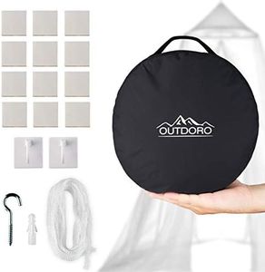 Outdoro Moustiquaire avec crochet adhésif pour voyage et maison, taille XL pour lit double et simple, ciel de lit, weiß