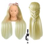 Rapidsflow Dummy For Face Make-up Practice / Hair Dummy For Hair Styling / Hair Dummy For Hair Styling Practice / Salon Mannequin For Hairstyle Practice/hairstyle dummy, (Free Clamp Stand) (Blonde Face Makeup Dummy)