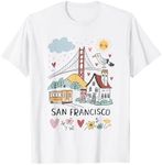 Cute SF City Souvenir with San Francisco Icons T-Shirt