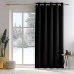 PANOVOUS Wide Blackout Curtains for Sliding Glass Door, Patio Door Curtain Panel, Room Divider Curtains for Privacy 100W x 84L Inch 1 Panel Black