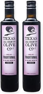 Traditional Balsamic Vinegar - Gourmet Barrel Aged Balsamic Vinegar - Great for Dressing Dipping Glazing - No Artificial Flavors or Added Sugar - Made in Texas (16.9 oz, 2 Pack)