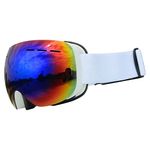 ZOOMELLA Magnetic Ski Goggles Windproof Glasses for Adults White Frame Green Lenses|Sporting Goods |Goggles & Sunglasses