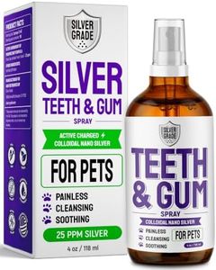 Teeth & Gum for Dog Teeth Cleaning – Cat Teeth Cleaning Colloidal Silver Spray to Help with Plaque, Tartar, Caries – Dog Breath Freshener & Cat Dental Care for All Breeds & Sizes – 4 Oz