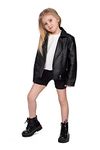 hi!mom School Short Leggings for Girls Cotton Rich 1/2 Length Shorts for School Uniform I Over-Knee Baby Kids Cotton Legggings Dancing School Elastic Soft Short Pants, 2-13 Years Black