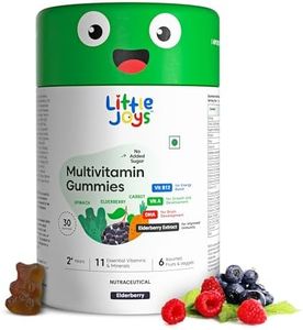 Little Joys Multivitamin Gummies for Kids (2-6 years) | Boosts Immunity, Supports Brain & Bone Health, Helps Fight Infections | Elderberry Flavour | No Added Sugar | 30 Gummies