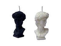 Yellow Petal David Sculpture Candle, French Lavender Scented, 100% Natural Soy Wax 30 gm Each (Set of 2) (Black & White)