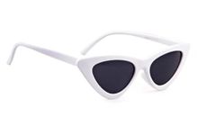 CREATURE Retro Vintage Narrow Cat Eye Sunglasses for Women and girls (WHITE)