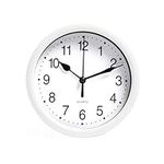 OHS Wall Clock, Small Round Clocks for Kitchen Living Room Office Bedroom, Round Clock Modern Home Decorative Large Numbers Easy To Read, White