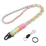 Vicloon Lanyard Neck Strap, Paracord Lanyard, Neck Lanyard Neck Strap Badge Lanyards with Metal Key Rings and Lanyard Phone Ring Strap Lanyards for ID Badge Holder Keys Phone (Multicolor)