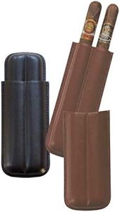 The Big Easy Tobacco Accessories 54+ Black Leather Cigar Holder Big Easy 2Ct-9281BK