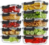 HOMBERKING 10 Pack Glass Meal Prep 