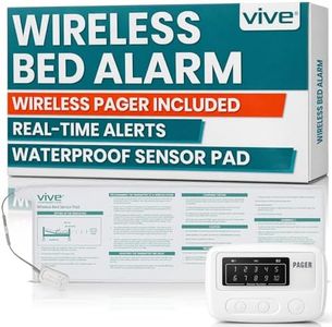 Vive Wireless Bed Alarm - Motion Sensor Kit for Elderly Dementia Patients - Weight Movement Pressure Pad Detector - Automatic Health Alert System for Mat Elderly