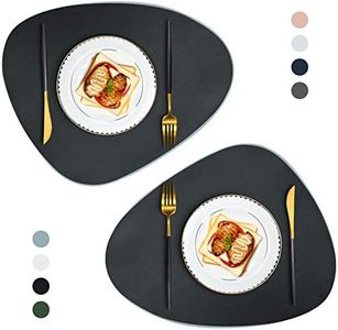 JTX Leather Placemats for Round Table, Place Mats Heat-Resistant Non-Slip Washable Insulation Coffee Mats Kitchen Place Mats Nordic Style Placemats Set of 2 (Black)