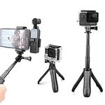 micros2u Mini Shorty Compact Telescopic Travel Tripod and Selfie Stick. Fits all GoPro Hero 11 10 9 8 7 6 5 4 3, DJI Osmo, Insta360 + other Action Cameras