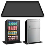 VANPET 26" x 24" Mini fridge Silicone Mat with Raised Edge, Under Washing Machine Pad Under Mini Refrigerator Freezer Protect From Appliance Leaks Water Spills absorbent (26" x 24" Black)