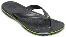 Crocs Unisex Adult Crocband Flip Graphite/Volt Green Slipper-7 UK (41.5 EU) (11033-0A1)