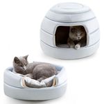 Made4Pets Foldable Cat Bed, 2-in-1 Soft Cat House Covered Cat Bed Cave for Indoor Cats, Squishmallow Pet Bed for Small Puppy Dogs, Blue