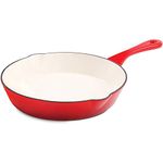 Crock Pot Artisan 8 Inch Enameled Cast Iron Round Skillet, Scarlet Red