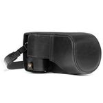 MegaGear Canon EOS M6 (18-150 mm) Ever Ready Leather Camera Case and Strap, with Battery Access - Black - MG1179