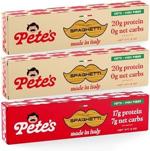 Pete's Pasta Spaghetti Noodles | 20g High Protein, No Carb + Low Carb Pasta | Keto, Carb Free Pasta | Healthy, Zero Carb Italian Pasta From Italy | 3-Pack, 8oz