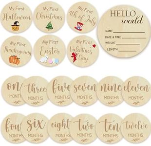 Baby Monthly Milestone Cards - My First Holiday Milestone | Baby Announcement Sign & Celebration Board | Hello World Sign | Milestone Photo Cards | Perfect Newborn Gift & Keepsake