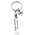 JK Home Funny Couple Keychain You're My Favorite Bitch Jewelry for Her Boyfriend Gift Husband - Stainless Steel Keyring - Gifts Lover Christmas Valentines Day