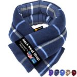 SunnyBay Microwave Heating Pad, Microwavable Moist Heated Neck and Shoulder Wrap, Versatile Weighted Beanbag Cold Pack or Warm Compress for Pain Relief, 26x5 Inches, Ocean Plaid Blue