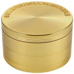 Golden Bell 3 inch Grinder 4 Layers Spice Grinder Zinc Alloy Grinder - Gold