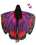 AWAYTR Women Butterfly Wings Shawl - Fairy Ladies Cape Halloween Dress Up Costume Accessory