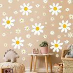 165 Pieces 15 Sheet Large Daisy Wall Decals Daisy Flower Wall Stickers Vinyl Peel and Stick Floral Wall Decal Daisy Wall Decor for Nursery Playroom Bedroom Living Room Wall(Cute)