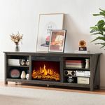 AMERLIFE Fireplace TV Stand, Wood T