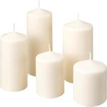 Ikea FENOMEN - Unscented Block Candle, Set of 5, Natural, White