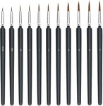 RIGNUS Painting Brushes Professional Round Pointed Tip Nylon Hair Artist Acrylic Paint Brush for Acrylic/Watercolor/Oil Painting Painting Brush (11 Pcs Painting Brush)