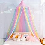 Rainbow Bed Canopy for Girls,Shiny 