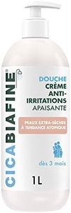 Cicabiafine | Douche Crème Anti-Irritations Apaisante (flacon-pompe de 1 L) – Crème de douche pour peaux extra-sèches à tendance atopique – Gel douche haute tolérance dès 3 mois