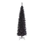 National Tree Company Artificial Christmas Tree, Black Tinsel, Includes Stand, 6 feet