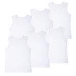 Vests for Men Soft Cotton Fitted Sleeveless Undershirts Tank Top Bodybuilding Training Gym (6-Pack) White