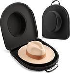 Gelozid Hat Box Holder Case for Travel, Hard Travel Hat Case for Mens Fedora Hats, Crush-Proof Box for Fedora Hat Storage, Hat Carrier with Adjustable Strap, Lightweight and Classy for Travel