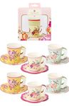 Talking Tables Pack of 24 Vintage Floral Cup & Saucer Afternoon Tea Set, Truly Scrumptious Disposable Tableware for Birthday or Garden Party, Baby Shower, Wedding, TRULYCUPSET24