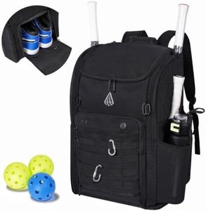 Gemgoal Large Pickleball Bag for Men with Shoe Compartment Fence Hood Pickleball Backpack for Women with Paddle Storage Water Bottle Holder