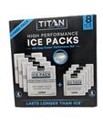 Titan Deep Freeze Combo Pack - High Performance Ice Packs for Long-Lasting Cooling, 4 x 600g & 4 x 250g, Silver
