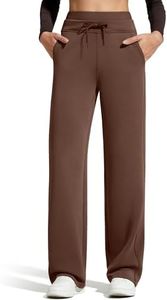 G4Free Trouser Pants for Women Drawstring Track Pants Comfort Workout Lounge High Waisted Sweatpants with Pockets(Dark Coffee,XS,Regular)