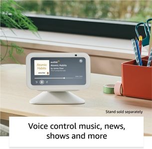 Echo Show 5 Smart Display & Alarm Clock – Clear Sound, Cloud Blue