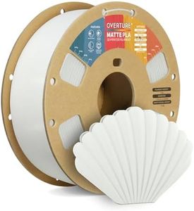 OVERTURE PLA Matte Filament 1.75mm, Matte PLA Roll 1kg Cardboard Spool (2.2lbs), Dimensional Accuracy +/- 0.03 mm (Matte White)