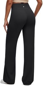 G4Free Women's Wide Leg Trousers with Zipper Pockets Comfy High Waist Yoga Casual Breathable Stretchy Pants(Black,XXL,31")