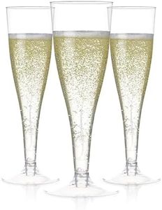 200 Plastic Champagne Flutes Disposable | Clear Plastic Champagne Glasses for Parties | Plastic Toasting Glasses | Mimosa Glasses | Wedding Party Bulk Pack | New Years Eve Party Supplies 2023