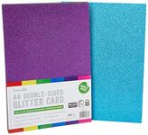 Dovecraft DCGCD041 Essentials - Paper & Card - A4 Double Sided Glitter Bumper Pack - Rainbow Bright - 300Gsm Premium cardstock | Non-Shed Glitter | 12 Sheets