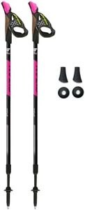 FIZAN Speed Model, Swift Nordic Aluminium Walking Poles, Ultralight Adjustable, Fluorescent Anthracite, Trekking Poles (Pink)