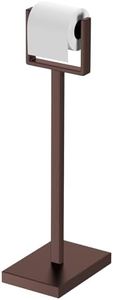 Bronze Toilet Paper Holder Stand,Stainless Steel Toilet Paper Holder Free Standing,Stable Weighted Base Floor Tissue Roll Holder for Bathroom,Modern Pivoting Toilet Paper Stand