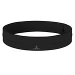 FlipBelt Classic Running Belt for Phone and Small Accessories, Exercise Waist Pouch for Women and Men, L, Black